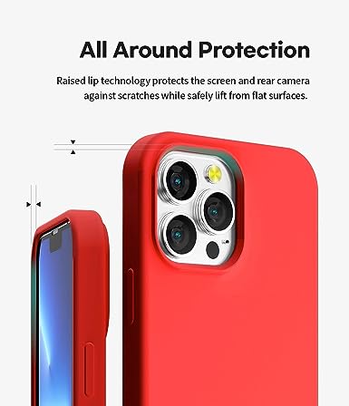 12 Pro Max Soft Liquid Silicone Case COVER RED