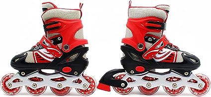 INLINE SKATE SHOES SET BLACK / RED (S / M /  L)