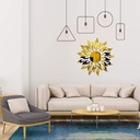 3D Sunflower Mirror Wall Round Acrylic Living Room