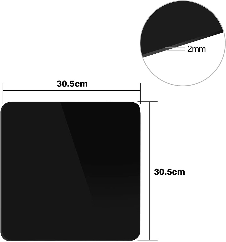 2x 12″ Square Shape Reflective Tabletop Riser