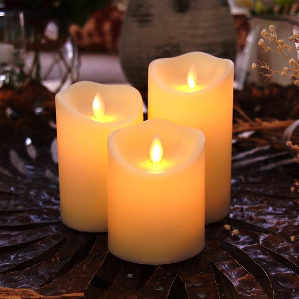 3 PIECE LED FLAME LESS CANDLES