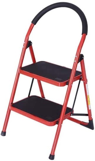 2 Step Ladder Folding Stool Stepladders RED/BLACK