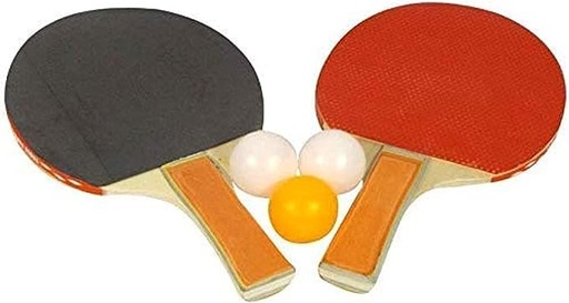 2 Table Tennis Rackets Set Solid Wood Ping Pong