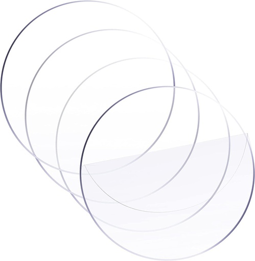 Circle Clear Acrylic Sheet, 12 x 12 Inches Round Acrylic Disc (2 Pieces)