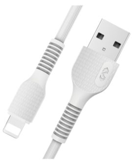 Miccell 2.4A Fast USB To Lightning Charging Cable 1.2M White