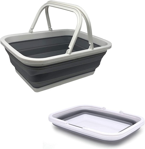 Sturdy Folding Silicon Water Sink Basin Bowl with Comfortable Rim Handle