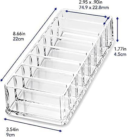 Makeup Organizer, 8 Compartments Acrylic Cosmetic Storage Jewelry Display Boxes, Clear Drawer Organizers Case for Dresser Vanity Bathroom Kitchen (Thickness 2MM)