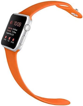 Soft Silicone Sport Strap Replacement Bands Compatible with iWatch Series 4/3/2/1 - Orange