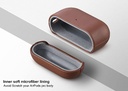 AirPods Pro 2 Leather Case Protective Cover, Shockproof Shell Dust/Dirt Proof Hard Case (Not for AirPods Pro 1st Gen) - Brown