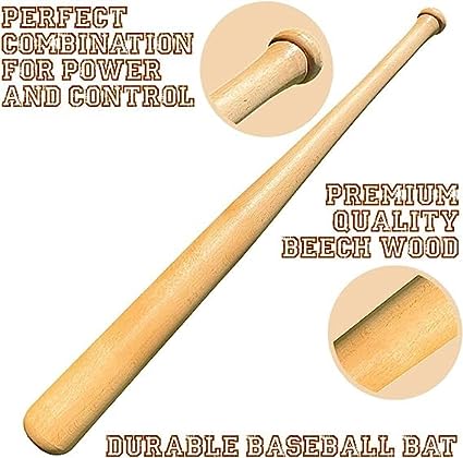 Genuine Solid Beech Wood Baseball Bat - 27 Inch 23 Oz - Tball Bat