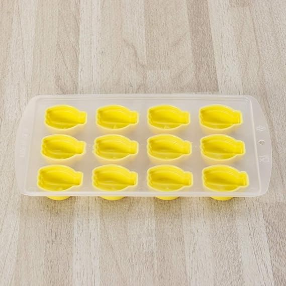 Safe Silicone 12 Lattices Banana Shaped Ice Molds Ice Cube Trays