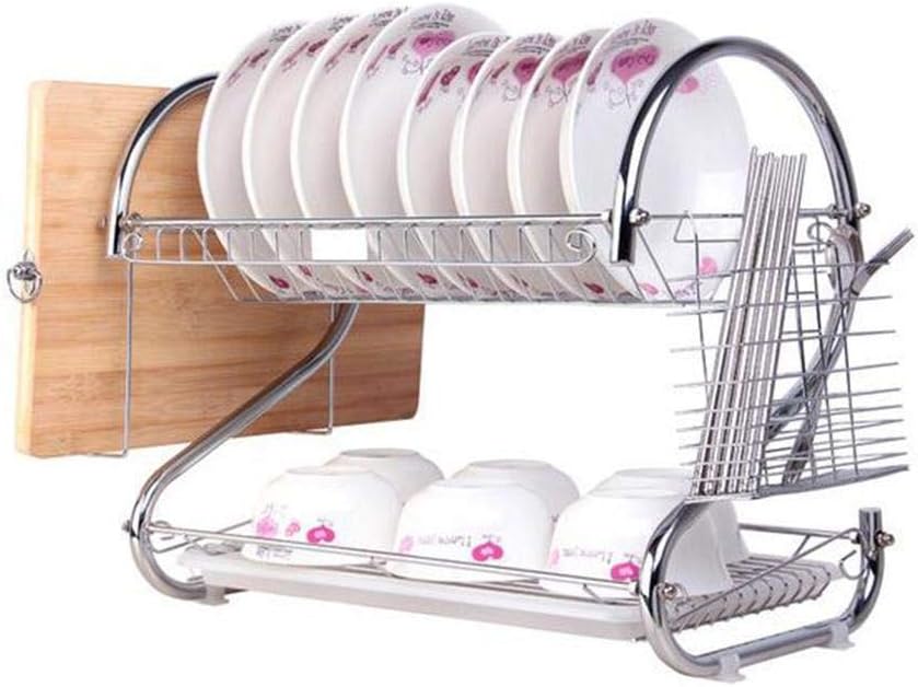 Dish Drying Rack Two Layer Stainless Steel Utensil