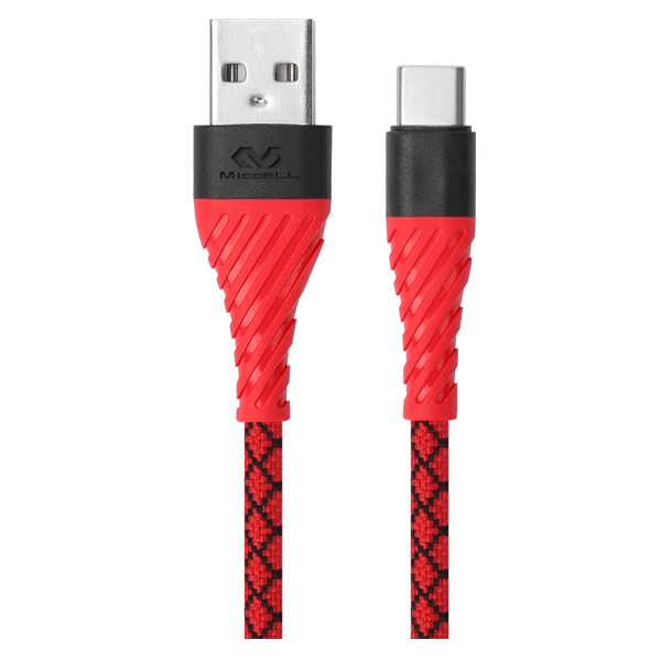 Miccell TPE USB To Type-C Charging Cable 1.2M Grey/Red