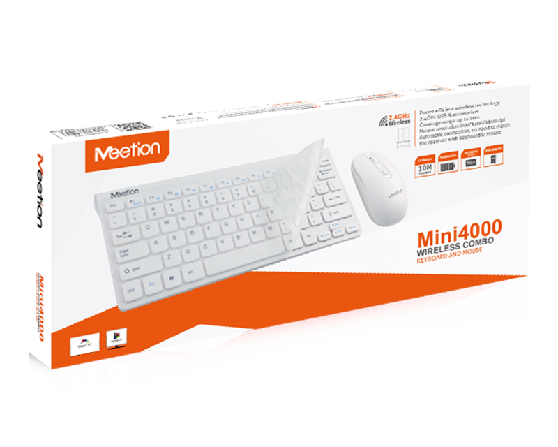Meetion Mini 4000 Wireless keyboard + mouse (White / Black)