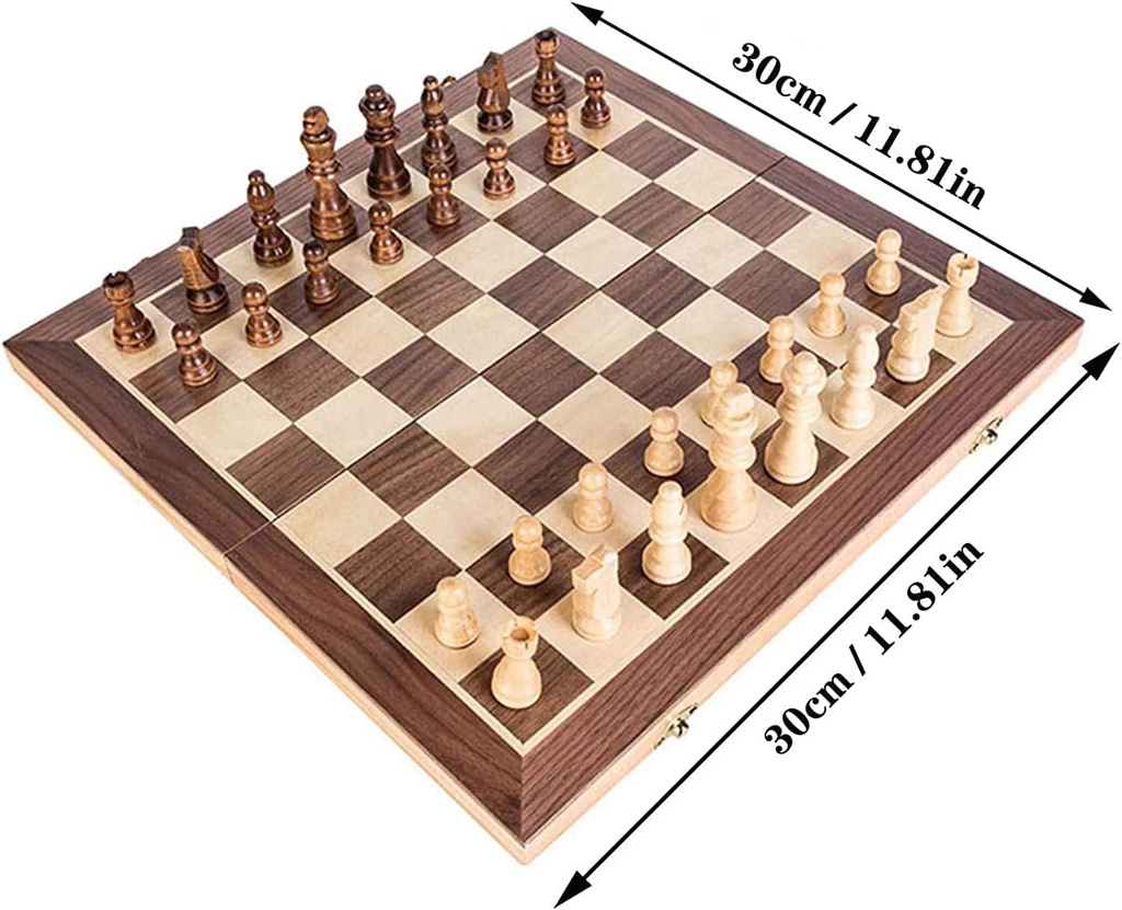 Magnetic Chess Set Inlaid Walnut Wood Chess Set