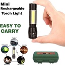 Tactical Flashlight Zoomable 3 Modes USB Charging Torch