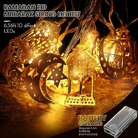 Operated Ramadan Festival Lights for Outdoor Home Decoration Party Supplies