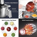 Stainless Steel Electric Meat Grinder 2L Food Processor for Meat Vegetables Fruits Nuts