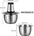 Stainless Steel Electric Meat Grinder 2L Food Processor for Meat Vegetables Fruits Nuts