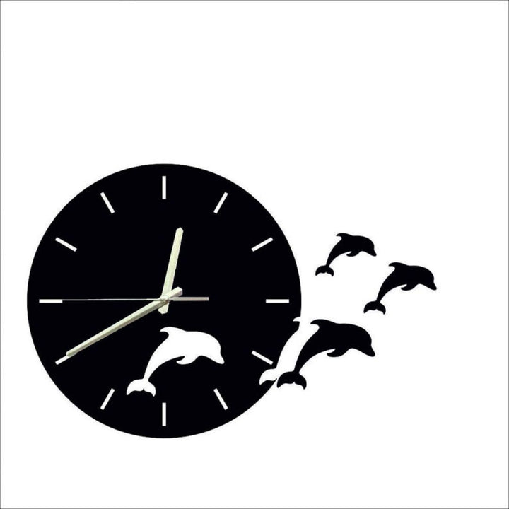 Jumping Dolphins 3D Wall Clock L (24×24)