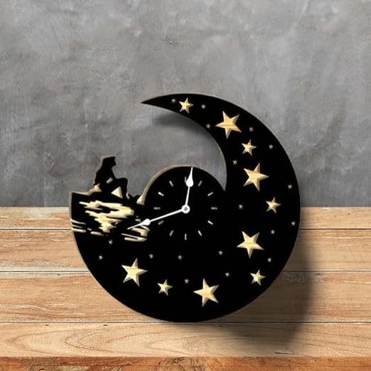 Mermaid & Stars 3D Wall Clock  M (18×18)