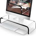 Acrylic Monitor Stand, Custom Size Monitor Riser/Computer Stand for Home Office Business w/Sturdy Platform, PC Desk Stand for Keyboard Storage & Multi-Media Laptop Printer TV Screen (5mm)
