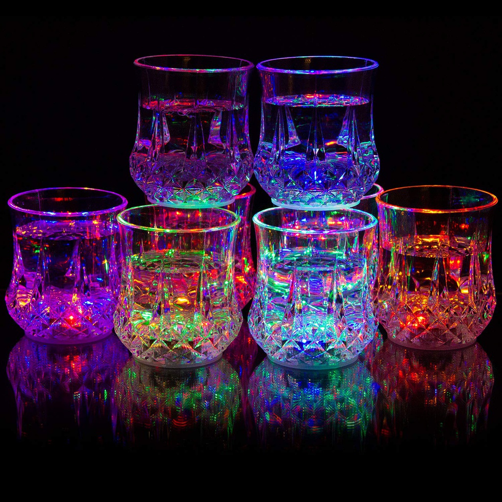 LED Cup, Flash Light Up Cup, Blinking Water Cup, LED Glow Shot Glass, Water Flashing Shots Light, Fun Cup, Glittering Cup. (1 pc).