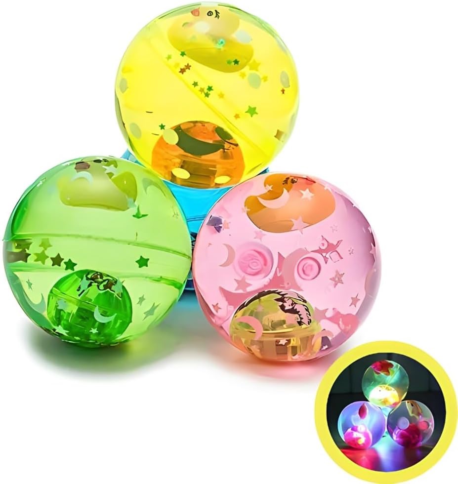 LED Flashing Crystal Ball | Flashing Water Bouncy Ball Pack Of 3