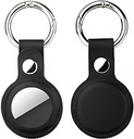 Leather AirTag Keyring Case Air tag Holder black (1 Pc)