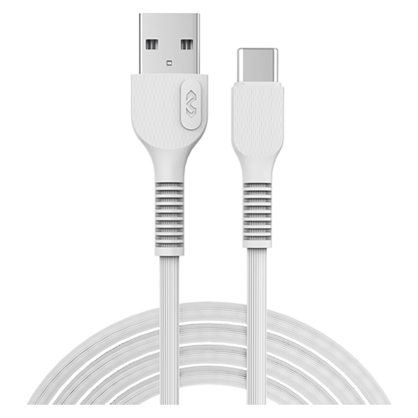 Miccell 2.4A PVC USB TO Type-C Charging Cable 1M White