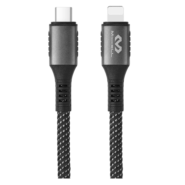 Miccell 3A Fast Type C To Lightning Charging Cable 1.2M Dark Grey