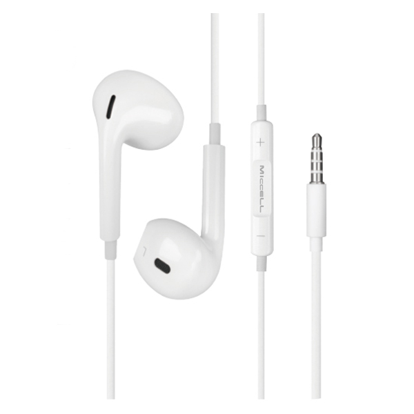 Miccell Mic 3.5MM Wired Stereo Earphone White