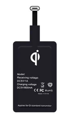 Type-C QI Wireless Charge Receiver Black