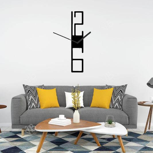 Vertical Time 3D Wall Clock