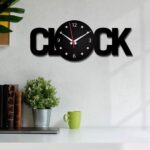 CLOCK Text Shape Acrylic 3D Wall Clock(Small)