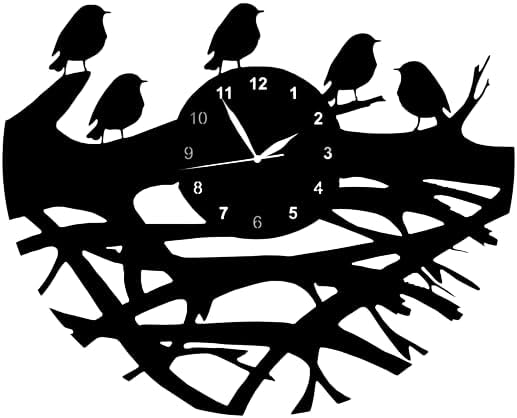 Cut Birds & Nest Wall Clock