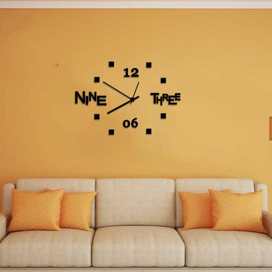 English Numbers 3D Wall Clock