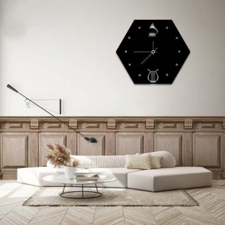 Hexagon 3D Wall Clock M (18×18)