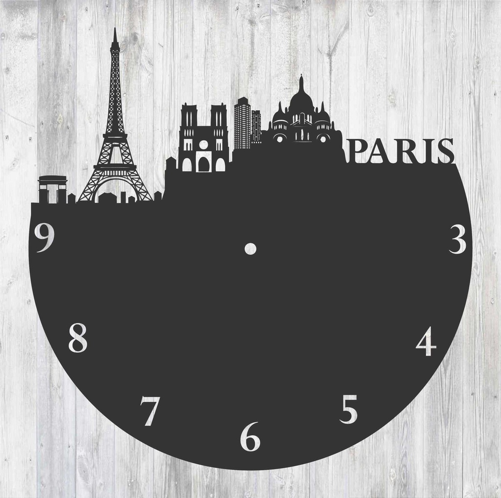 Paris France Vinyl Record Wall Clock (S)