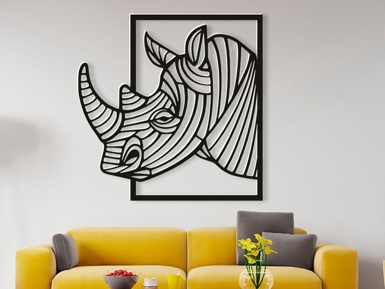 Rhino Head Wall Decor M (18×18)