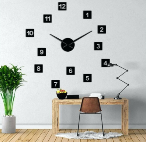 Scattered Numbers DIY Acrylic Wall Clock  L (48×48)