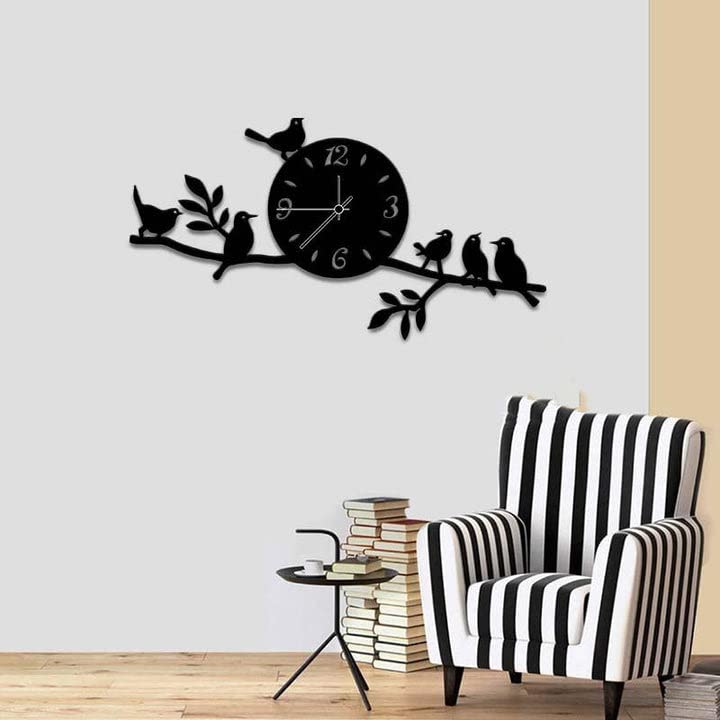Stem Sparrows 3D Wall Clock  S (18×18)