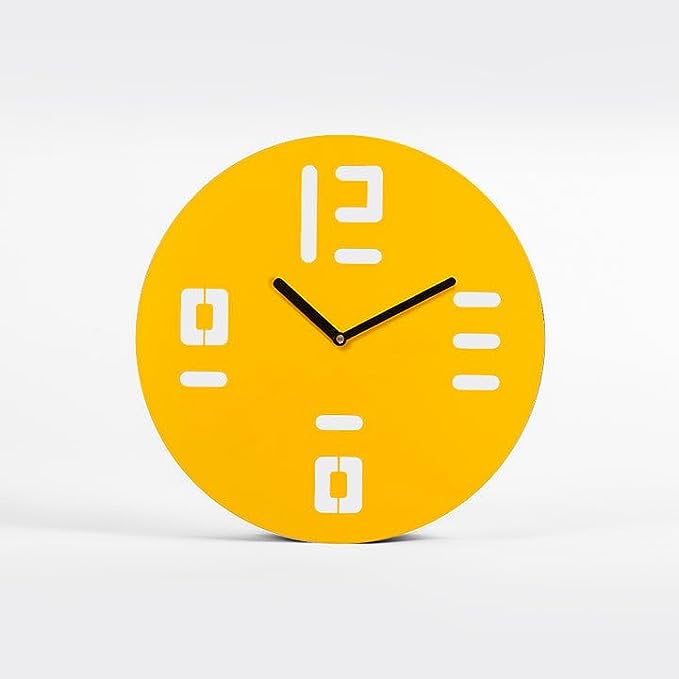 Stylish Yellow Acrylic Wall Clock L (24×24)