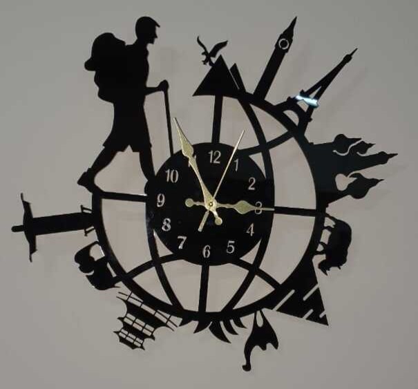 Woman or Man, Backpacking Traveler Clock