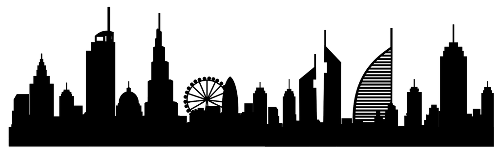 Dubai skyline silhouette (60x15)