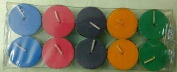 10 PCS TEA LIGHT CANDLE COLORED (ayu)