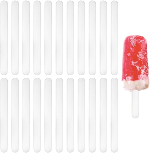 50 Pieces 4.5 Inch Acrylic Cakesicle Popsicle Sticks, Reusable Cakesicle Sticks, Mirror Ice Cream Sticks, Acrylic Ice Lolly Stick for Ice Cream, Cake (Transparent)