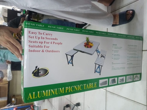 [33.6"L *31.9"W *26.2"H] ALUMINUM PICNIC TABLE[33.6"L *31.9"W *26.2"H]