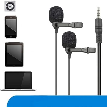 Lavalier Microphone, Lapel Clip-on Mic with 3.5mm