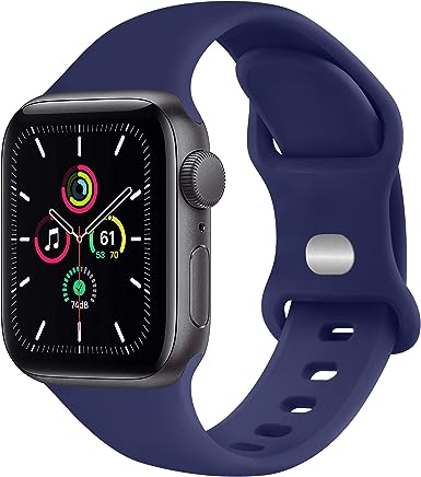 Soft Silicone Sport Replacement Strap for iWatch Series 8 7 6 5 4 3 2 1 blue